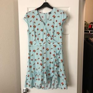 J Crew Faux Wrap Mini Dress in Roses Print